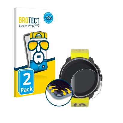 Parte frontale di una confezione del prodotto con il logo del marchio BROTECT. Accanto è raffigurato il dispositivo Suunto Rac
