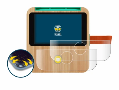 Immagine del dispositivo tigerbox Touch Plus con un'ampia varietà di protezioni per lo schermo.