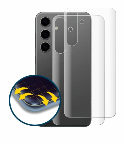 Immagine del dispositivo Samsung Galaxy S24 Plus (Posteriore) con un'ampia varietà di protezioni per lo schermo.