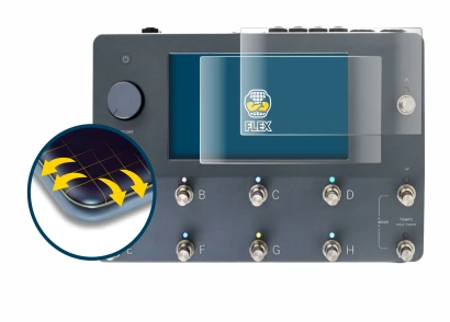 Immagine del dispositivo Neural DSP Quad Cortex con un'ampia varietà di protezioni per lo schermo.