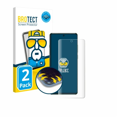 Parte frontale di una confezione del prodotto con il logo del marchio BROTECT. Accanto è raffigurato il dispositivo OnePlus 12