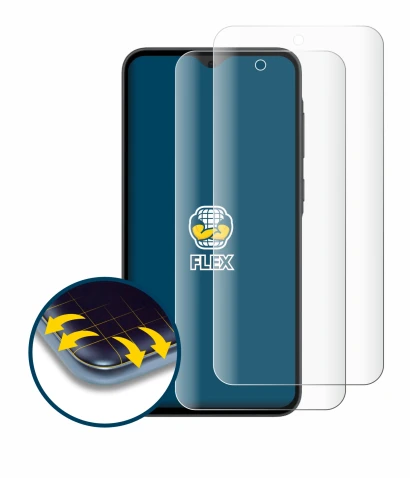 Immagine del dispositivo Samsung Galaxy A35 5G con un'ampia varietà di protezioni per lo schermo.