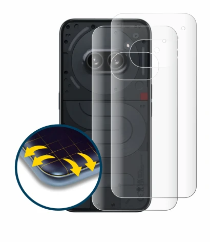 Immagine del dispositivo Nothing Phone (2a) (Posteriore) con un'ampia varietà di protezioni per lo schermo.