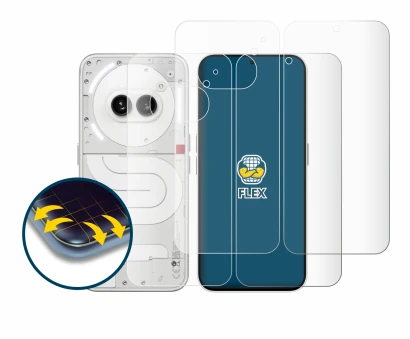 Immagine del dispositivo Nothing Phone (2a) (Fronte+Retro) con un'ampia varietà di protezioni per lo schermo.