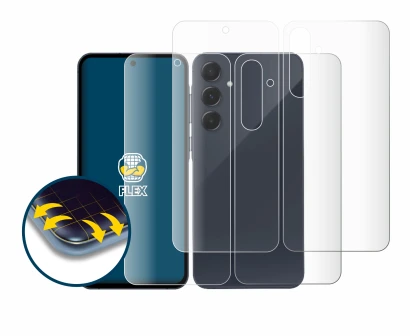 Immagine del dispositivo Samsung Galaxy A35 5G (Fronte+Retro) con un'ampia varietà di protezioni per lo schermo.