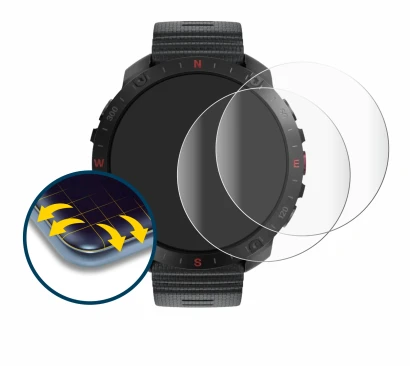 Immagine del dispositivo Polar Grit X2 Pro con un'ampia varietà di protezioni per lo schermo.