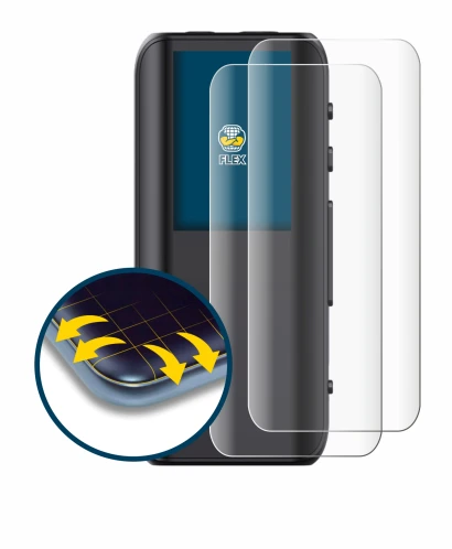 Immagine del dispositivo FiiO BTR15 con un'ampia varietà di protezioni per lo schermo.