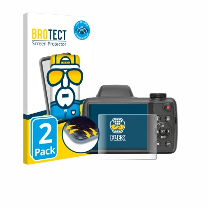 Parte frontale di una confezione del prodotto con il logo del marchio BROTECT. Accanto è raffigurato il dispositivo Kodak Pixp