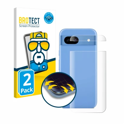 Parte frontale di una confezione del prodotto con il logo del marchio BROTECT. Accanto è raffigurato il dispositivo Google Pix