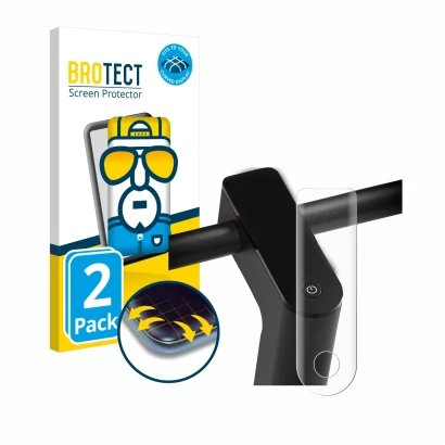 Parte frontale di una confezione del prodotto con il logo del marchio BROTECT. Accanto è raffigurato il dispositivo Xiaomi Mi 