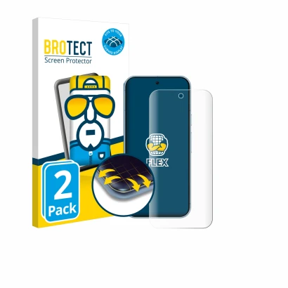 Parte frontale di una confezione del prodotto con il logo del marchio BROTECT. Accanto è raffigurato il dispositivo Google Pix