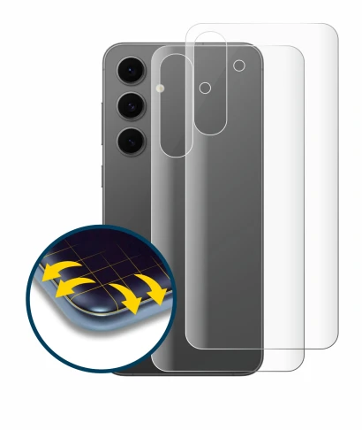 Immagine del dispositivo Samsung Galaxy S24 FE (Posteriore) con un'ampia varietà di protezioni per lo schermo.