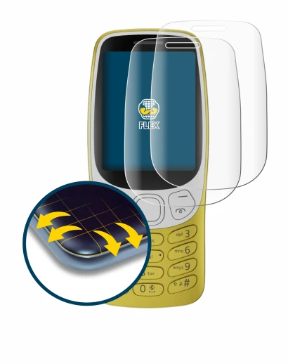 Immagine del dispositivo Nokia 3210 con un'ampia varietà di protezioni per lo schermo.