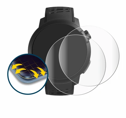 Immagine del dispositivo Coros Pace Pro con un'ampia varietà di protezioni per lo schermo.