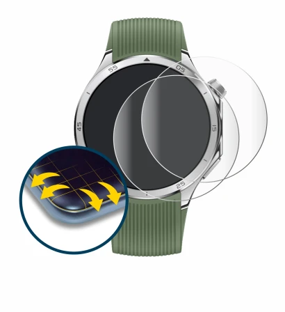 Immagine del dispositivo OnePlus Watch 3 con un'ampia varietà di protezioni per lo schermo.