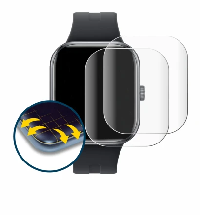 Immagine del dispositivo Xiaomi Redmi Watch 5 con un'ampia varietà di protezioni per lo schermo.