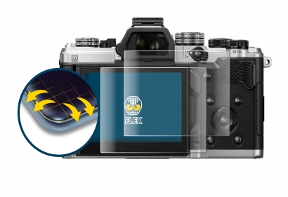 Immagine del dispositivo OM System OM-3 con un'ampia varietà di protezioni per lo schermo.