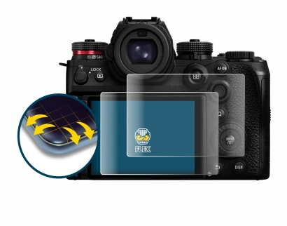 Immagine del dispositivo Panasonic Lumix S1R II con un'ampia varietà di protezioni per lo schermo.