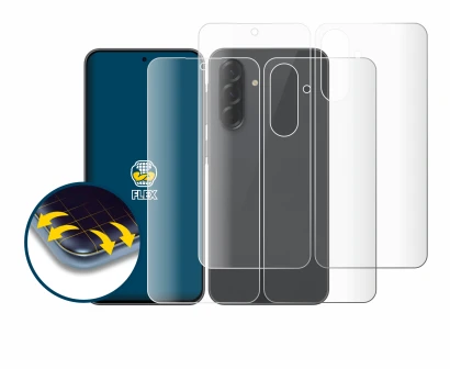 Immagine del dispositivo Samsung Galaxy A36 5G (Fronte+Retro) con un'ampia varietà di protezioni per lo schermo.