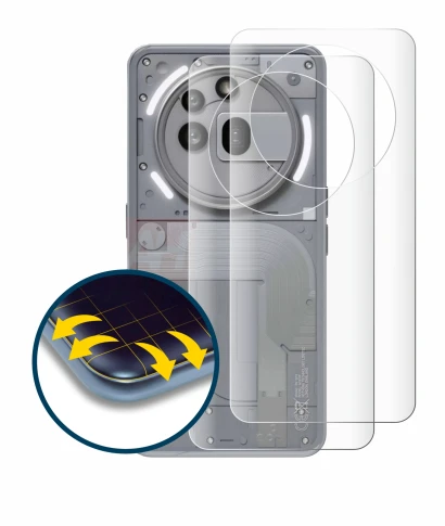 Immagine del dispositivo Nothing Phone (3a) Pro (Posteriore) con un'ampia varietà di protezioni per lo schermo.