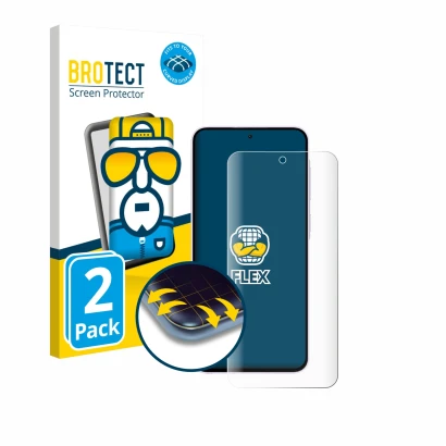 Parte frontale di una confezione del prodotto con il logo del marchio BROTECT. Accanto è raffigurato il dispositivo Samsung Ga