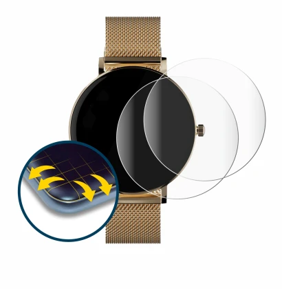 Immagine del dispositivo ZenWatch Venice Pro con un'ampia varietà di protezioni per lo schermo.