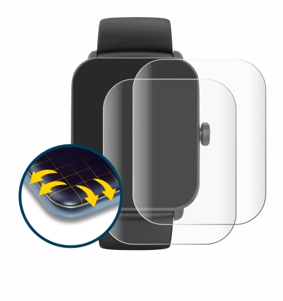 Immagine del dispositivo Hama Smartwatch 6010 con un'ampia varietà di protezioni per lo schermo.