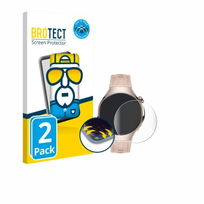 Parte frontale di una confezione del prodotto con il logo del marchio BROTECT. Accanto è raffigurato il dispositivo Huawei Wat