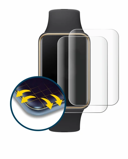 Immagine del dispositivo Honor Band 10 con un'ampia varietà di protezioni per lo schermo.
