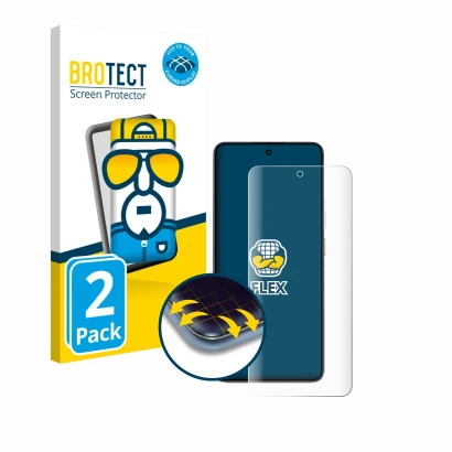 Parte frontale di una confezione del prodotto con il logo del marchio BROTECT. Accanto è raffigurato il dispositivo realme P3