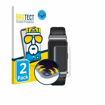 Parte frontale di una confezione del prodotto con il logo del marchio BROTECT. Accanto è raffigurato il dispositivo Oukitel BT