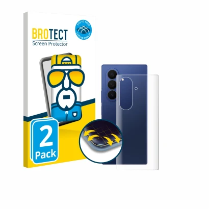 Parte frontale di una confezione del prodotto con il logo del marchio BROTECT. Accanto è raffigurato il dispositivo Samsung Ga