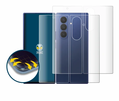 Immagine del dispositivo Samsung Galaxy Z Fold 7 (Fronte+Retro) con un'ampia varietà di protezioni per lo schermo.