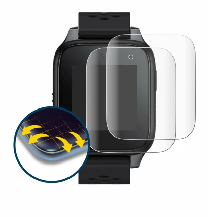 Immagine del dispositivo TCL Family Watch MT46 con un'ampia varietà di protezioni per lo schermo.