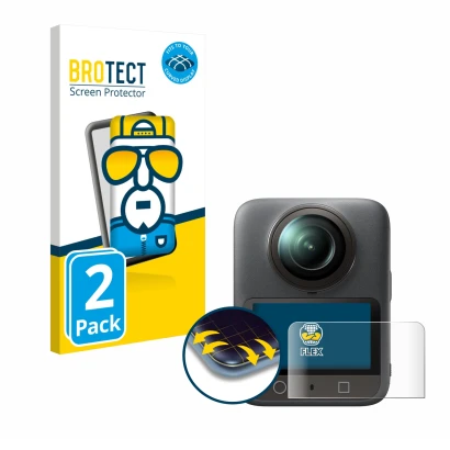 Parte frontale di una confezione del prodotto con il logo del marchio BROTECT. Accanto è raffigurato il dispositivo DJI Osmo 3