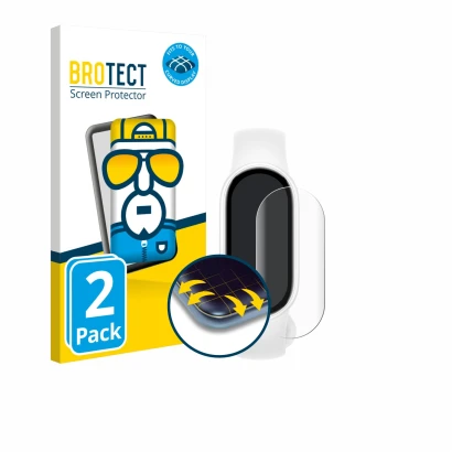 Parte frontale di una confezione del prodotto con il logo del marchio BROTECT. Accanto è raffigurato il dispositivo Xiaomi Sma