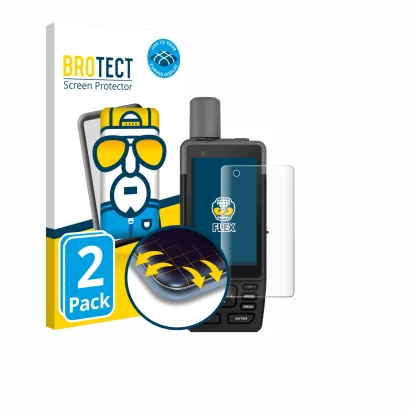Parte frontale di una confezione del prodotto con il logo del marchio BROTECT. Accanto è raffigurato il dispositivo Garmin GPS