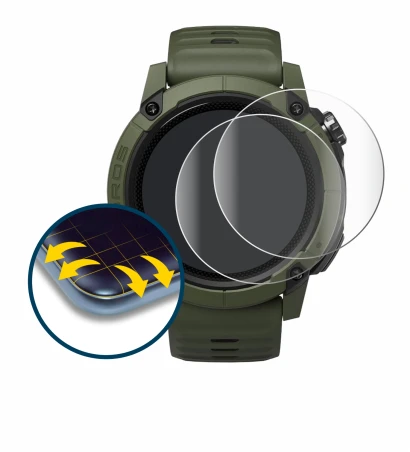 Immagine del dispositivo Coros NOMAD con un'ampia varietà di protezioni per lo schermo.