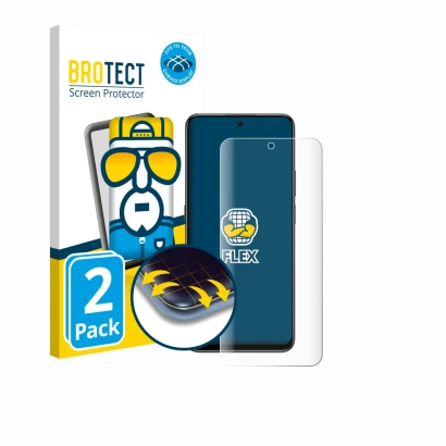 Parte frontale di una confezione del prodotto con il logo del marchio BROTECT. Accanto è raffigurato il dispositivo Honor 400 