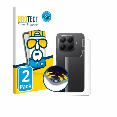 Parte frontale di una confezione del prodotto con il logo del marchio BROTECT. Accanto è raffigurato il dispositivo Xiaomi 15T