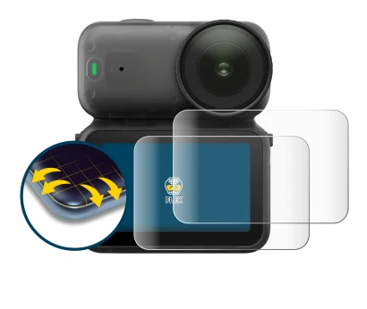 Immagine del dispositivo DJI Osmo Nano con un'ampia varietà di protezioni per lo schermo.