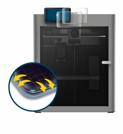 Immagine del dispositivo Bambu Lab P2S 3D Printer con un'ampia varietà di protezioni per lo schermo.