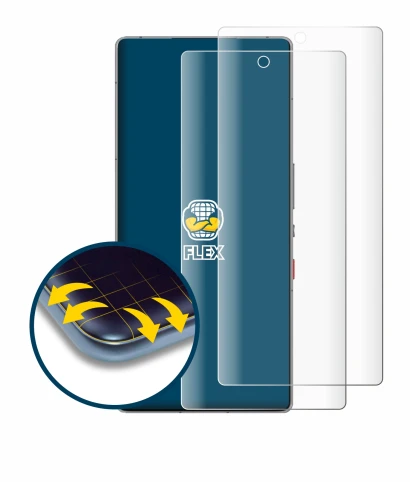 Immagine del dispositivo ZTE Nubia Red Magic 11 Pro con un'ampia varietà di protezioni per lo schermo.