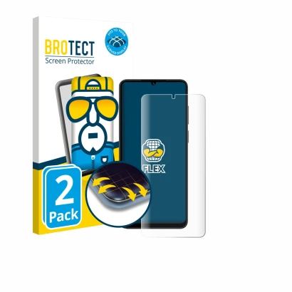 Parte frontale di una confezione del prodotto con il logo del marchio BROTECT. Accanto è raffigurato il dispositivo Honor X5c