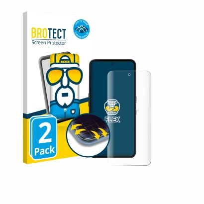 Parte frontale di una confezione del prodotto con il logo del marchio BROTECT. Accanto è raffigurato il dispositivo Nothing Ph