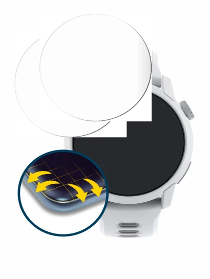 Immagine del dispositivo Coros Pace 4 con un'ampia varietà di protezioni per lo schermo.