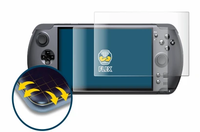 Immagine del dispositivo GPD Win 5 con un'ampia varietà di protezioni per lo schermo.