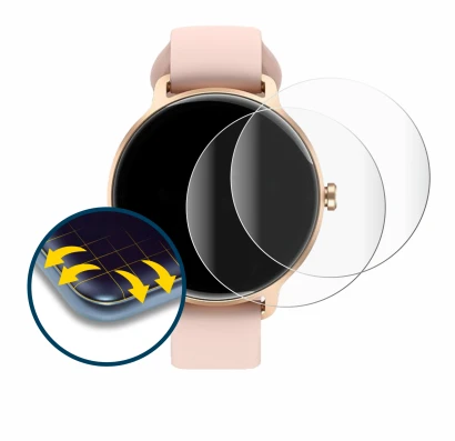 Immagine del dispositivo Yoever Smartwatch 1.27" con un'ampia varietà di protezioni per lo schermo.