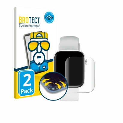 Parte frontale di una confezione del prodotto con il logo del marchio BROTECT. Accanto è raffigurato il dispositivo HMD Watch 