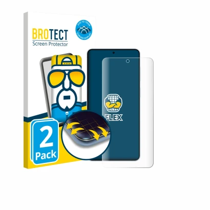Parte frontale di una confezione del prodotto con il logo del marchio BROTECT. Accanto è raffigurato il dispositivo Samsung Ga